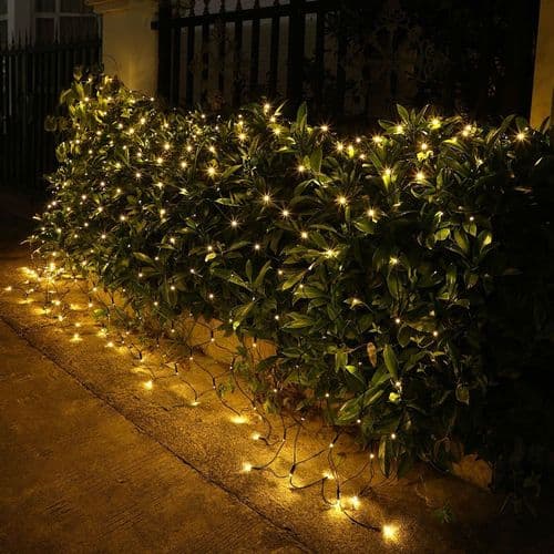 1.5x1.5m LED Solar Light Net Warm White 8 Light Modes String Lights Waterproof