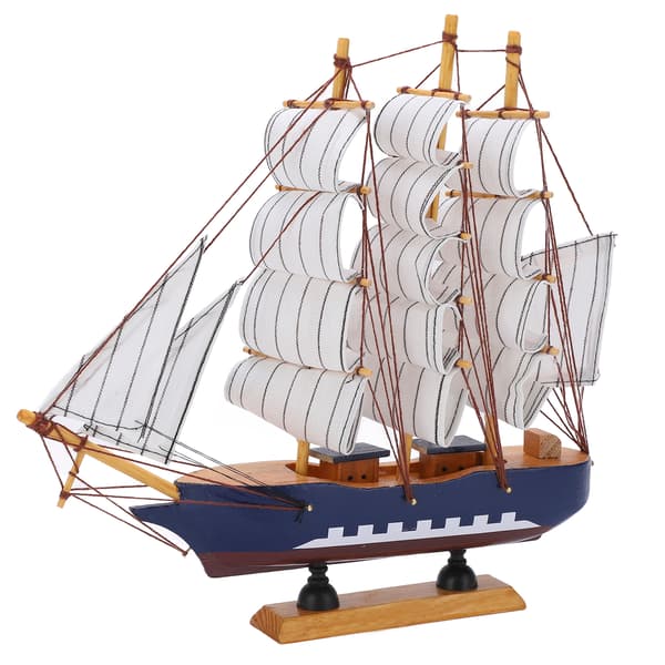 Model Ship Mediterranean Style High Density Natural Pine Wood Durable Vivid Colors Ship Model