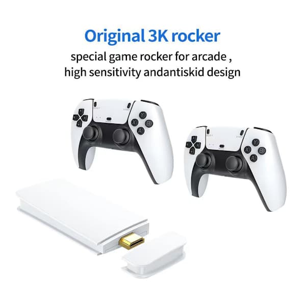 Wireless Retro Gaming Console with 20,000 Built-in Classic Games, 4K HDMI TV Output, 2.4G Wireless Controller, and 64G Nostalgic Game Stick
