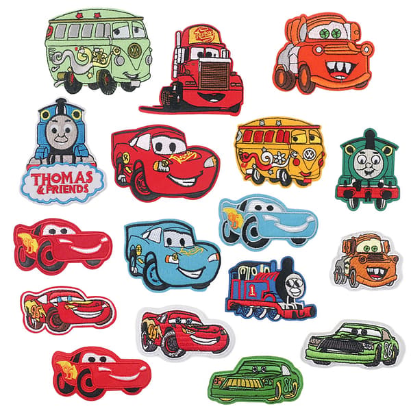 17-pack Cars barnkläder broderi tygmärken T