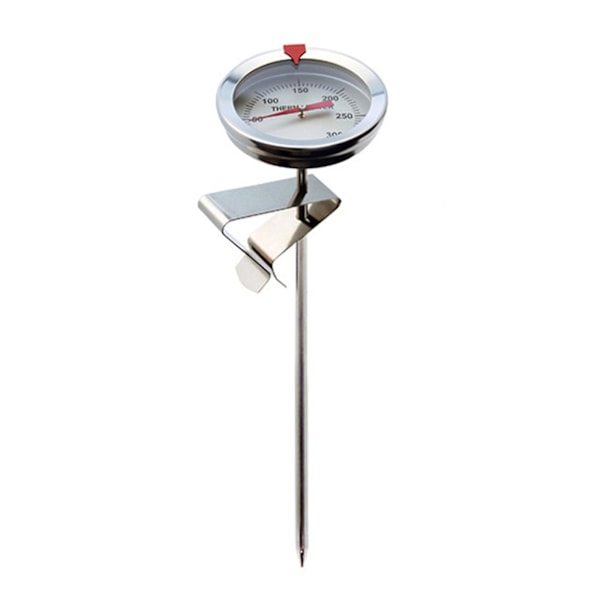Frituretermometer i Rustfrit Stål, Øjeblikkelig Aflesning, Dial Termometer til Mad Simret i Sirup, Delikate Grillretter