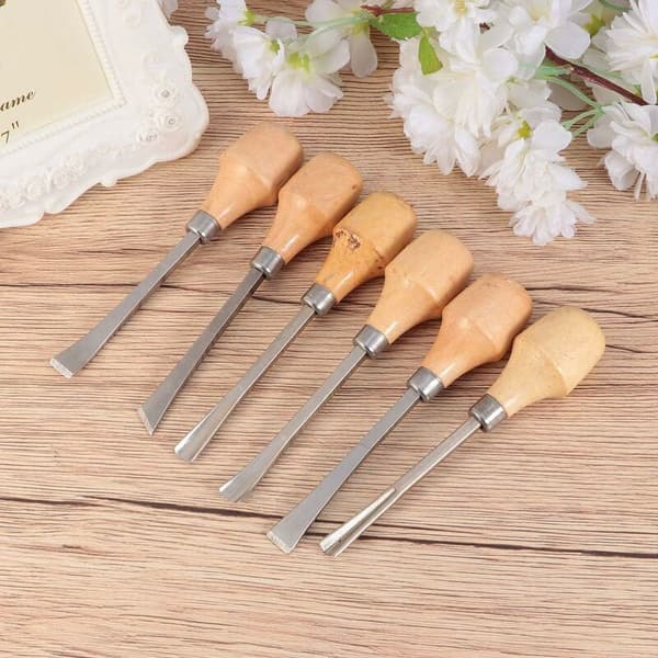 Professional Steel Handle Wood Carving Chisels, Gouges, Carving Tool Set for Beginners, Hobbyists, DIY Woodworking Crafts, 130mm