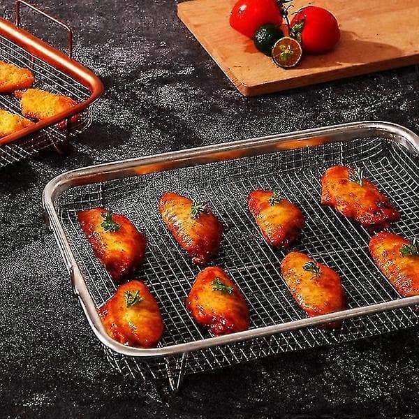 ugnskorg, grillkurv i rustfrit stål, non-stick mesh, bagepladegitter