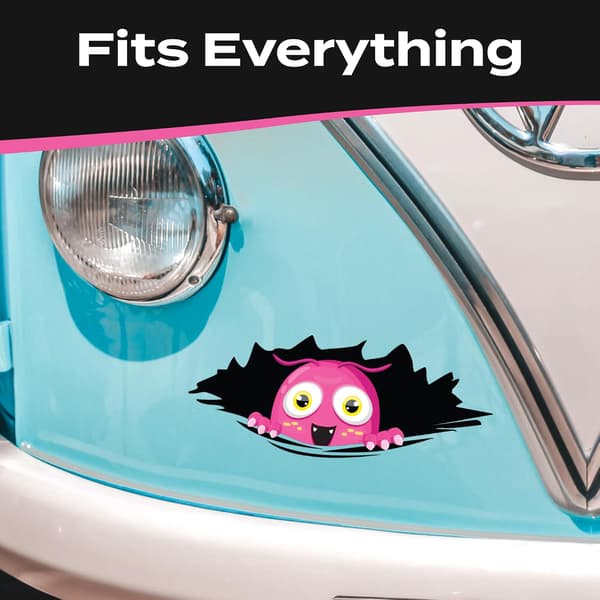 Bumper Decals - Peeking Monster Bumper Decals - Large Vinyl Stickers - Pink Monster