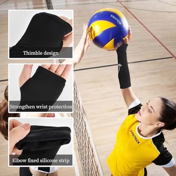 Volleyball Arm Guards for Kids - Forearm Compression Sleeves and Arm Warmers - High Quality - Practical Design_yu