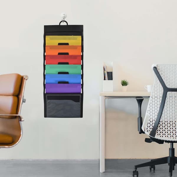 Vægmonteret filorganizer, A4-magasinholder, 6 rum