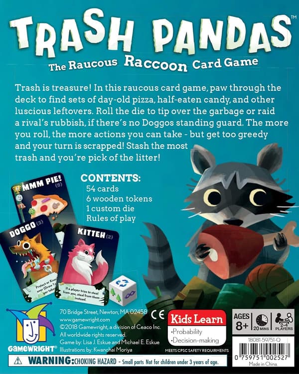 Gamewright | Trash Pandas | Miniaturespil | Fra 8 år | 2-4 Spillere | 20 Minutters Spilletid