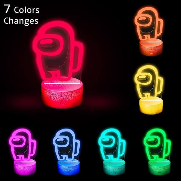 3D-illusjonsnattlampe, 3D-lys med ladekabel