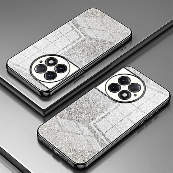 Compatible with OnePlus 12 Case Gradient Glitter, Silicone Transparent Soft Tpu Women Girls Shockproof Protective Slim Case