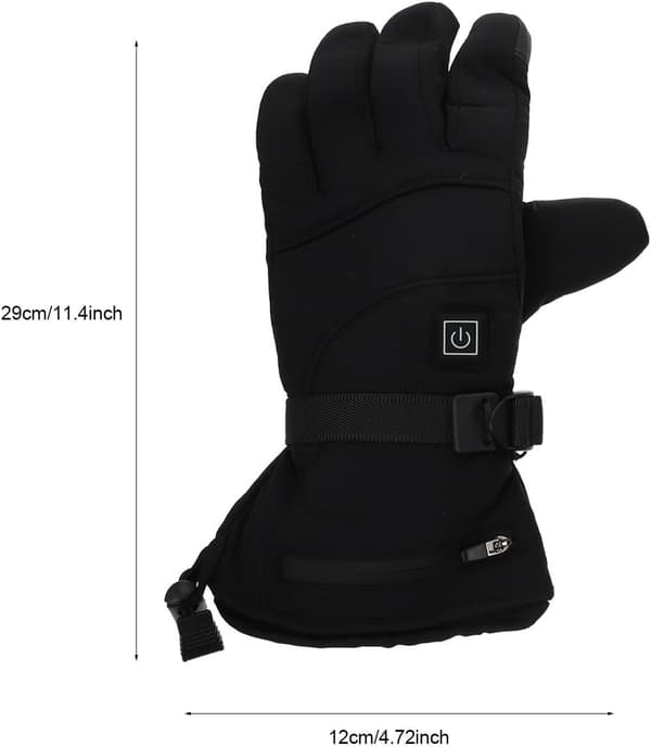 Opvarmede touchscreen-handsker, sorte, af nylon og bomuld