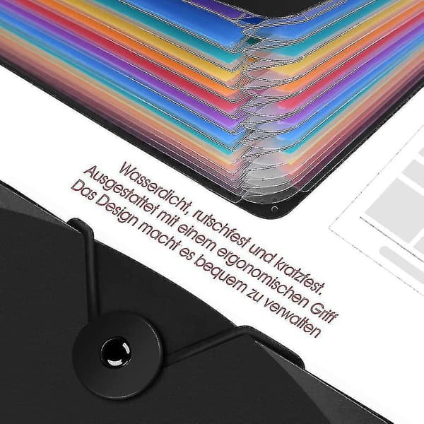 Dokumentmappe A4 Rommappe Filorganisator Med Elastisk Bånd Og Lokk