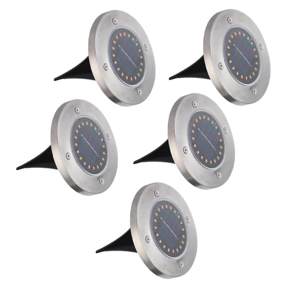 5 stk vanntette solcelledrevne 20LED-brikker nedgravde lamper for utendørs hage plen gårdsplass dekorasjon