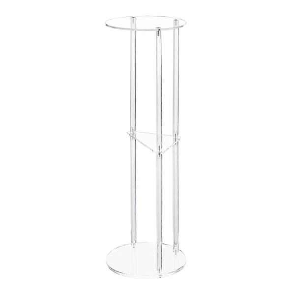 Clear Acrylic Side Table Versatile Round Nightstand for Home Office Hallway