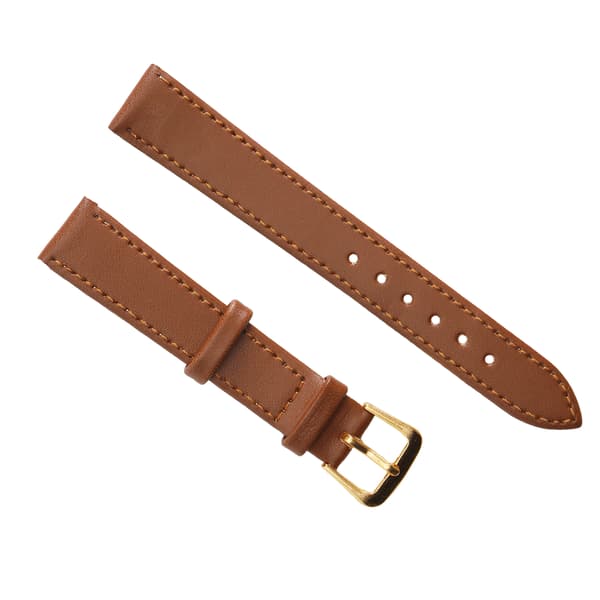 Unisex Universal Watch with Buckle PU Leather Replacement Strap Accessory Brown 16mm / 0.63in