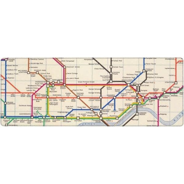 Large Mouse Pad, Desk Mat, London Underground Map Keyboard Computer Extended