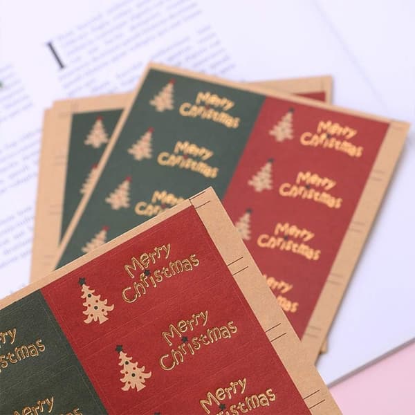 200 selvklebende julegavedekaler, assorterte julegavedekaler