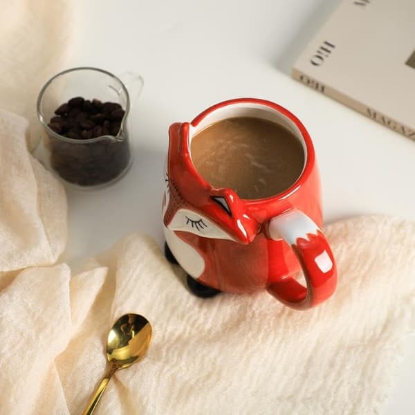 3D keramikkrevrelieff håndmalt kaffekopp melkekopp med hank