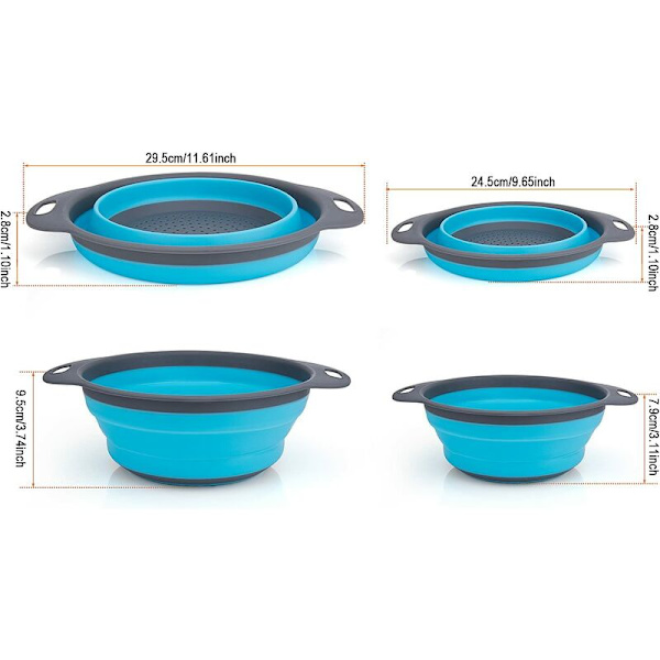 The New Collapsible Silicone Colander, Foldable Sieve Kitchen Fruit Basket Foldable Filter Sieve