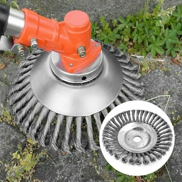 Universelt ugressbekjempelseshode i metall, 15 cm vridd ståltrådstropp