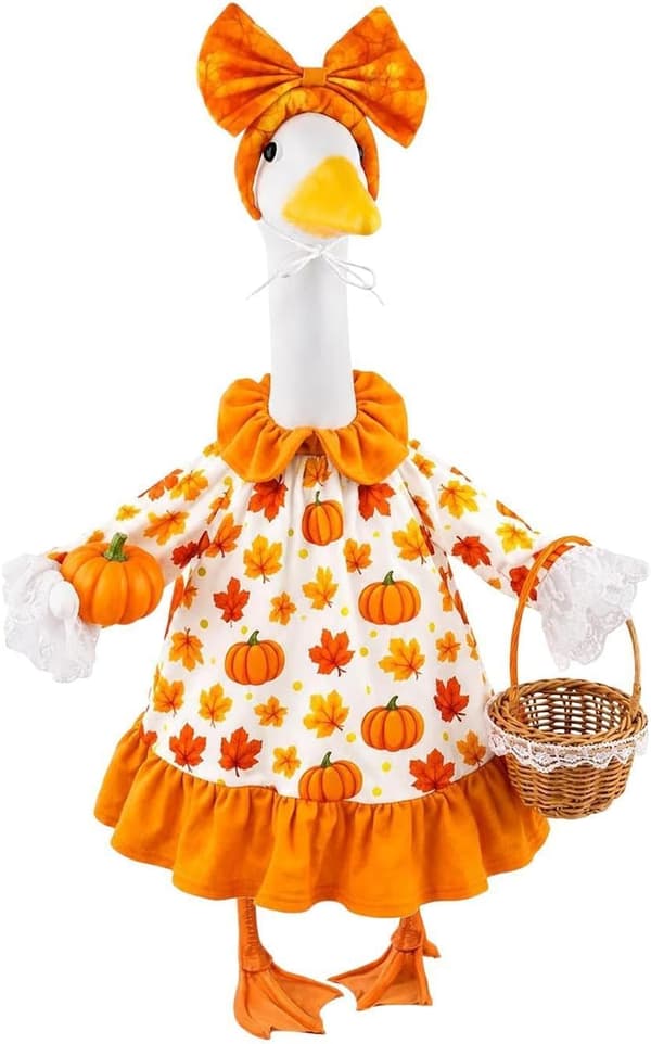 Efterår Veranda Gås outfit 23 tommer Statue Thanksgiving kostume græskar -