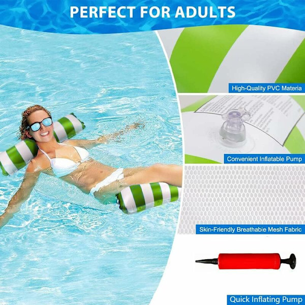 Inflatable Pool Hammock, 4-in-1 Multifunctional Floating Hammock, Foldable Swimming, Inflatable Pool Float (2-Pack)