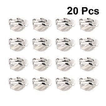 20 Pcs Ear Clip-on Earring Converters Flat Round Earring Components Jewelry Tool for DIY Earrings Non-Pierced Ears (10mm, Silver)