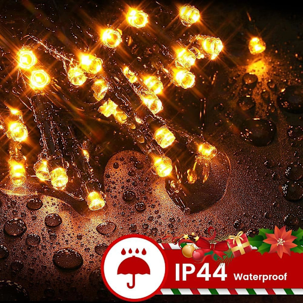 1000 LED 25M Lysstreng Udendørs/Indendørs, Julelys Varmt Hvid Netstrøm, 8 Lystilstande Vandafvisende Juletræslyskæde - Grøn Linje
