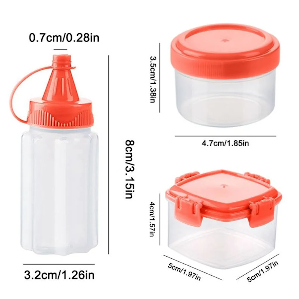 Mini Pressflaskor Set med 12, Klämflaska, Salladsdressingbehållare, Utomhus Picknick Grill Kryddflaskor, Kryddlåda, Grå