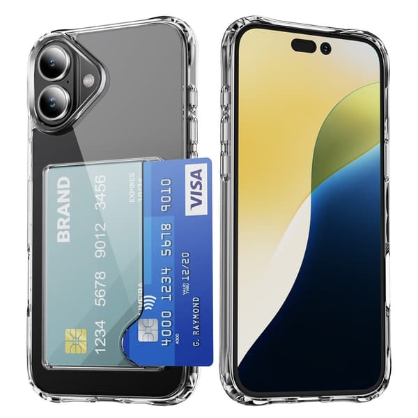 iPhone 17 Cover Med Kortholder Gennemsigtig