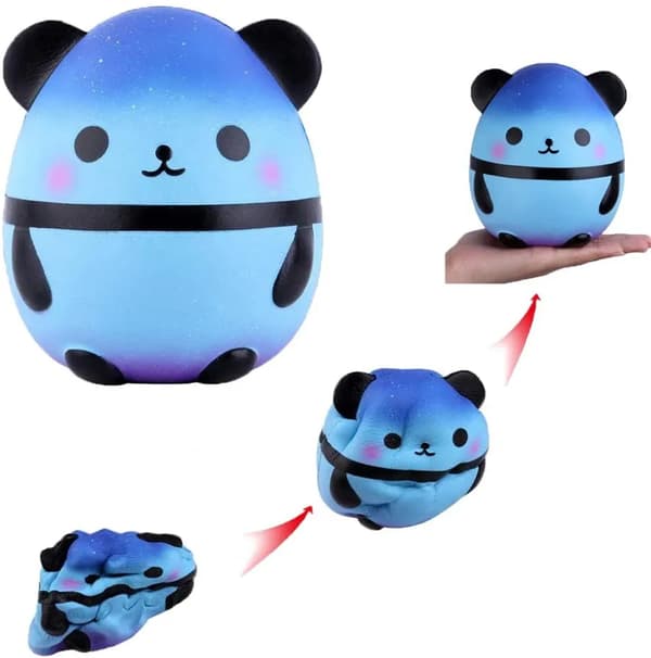 Panda Egg in Slow Rebound, Soft Squeeze, Cute Cartoon Ornament White Vit