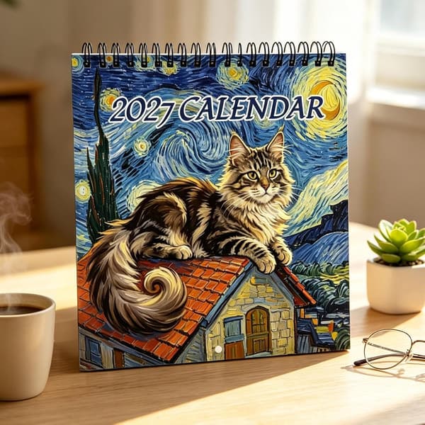 veggkalender katt 2027 - månedlig planlegger 12 måneders organisator