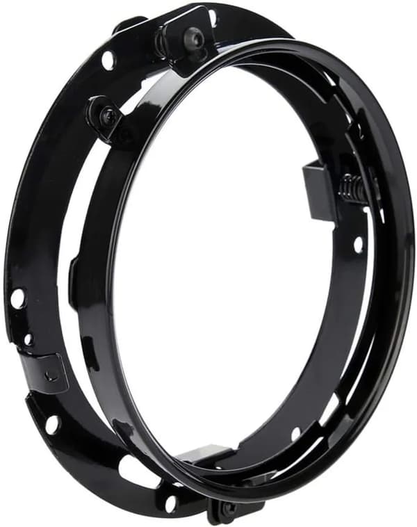 7'' Rundt frontlys monteringsbrakett ring aluminiumslegering svart sølv (svart)