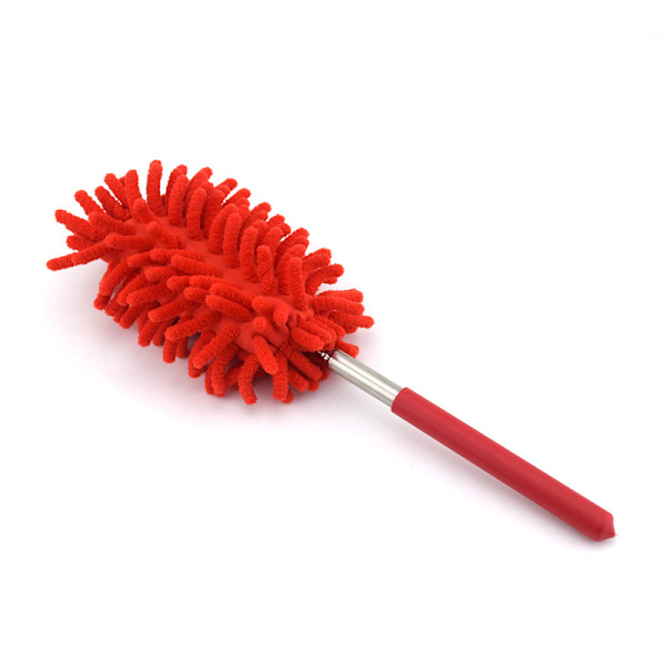 Telescopic Feather Duster - Extendable 3-Section Stainless Steel Extendable Duster Telescopic Microfiber and Chenille Duster Brush