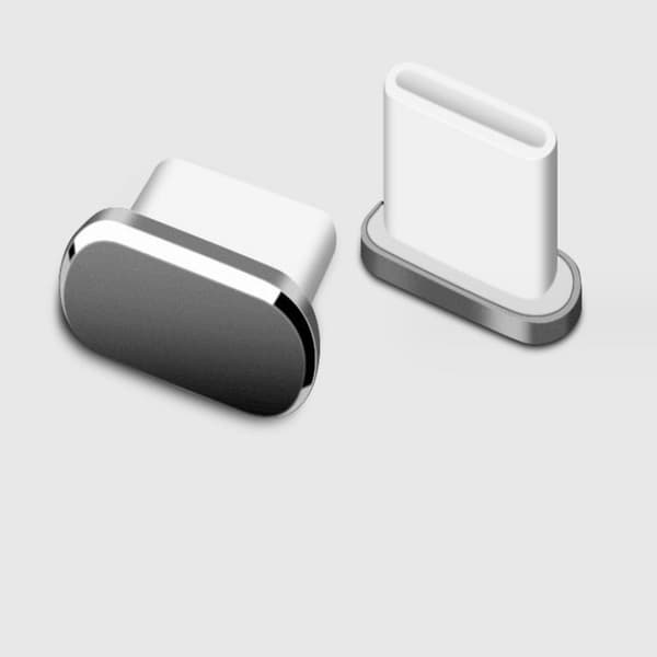 Grå 4-pack USB-C dammpluggar Typ C-skydd kompatibelt med S