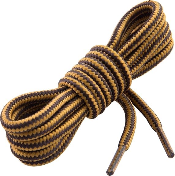 Round Boot Laces [2 Pairs] Strong and Durable Boot Laces, Diameter: 3/16” Work Boots and Hiking Shoes