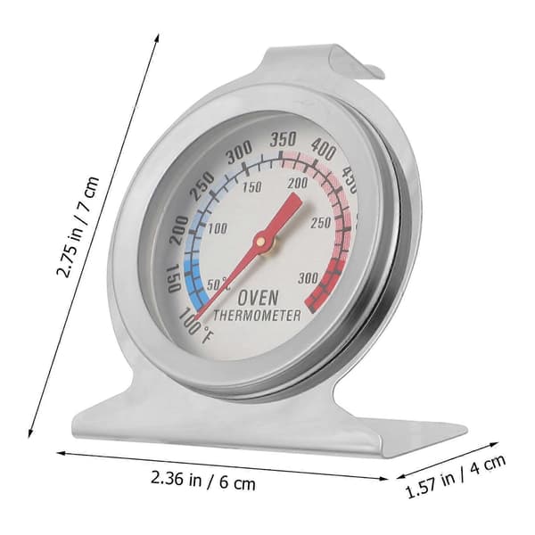 Ovntermometer i rustfrit stål, temperaturmåler, minitermometer sølv 7.00X6.00X3.50CM Silver 7.00X6.00X3.50CM
