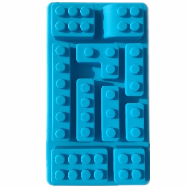 10 Deler Klossform Lego Silikonform Form Sugarpaste Bakeform Gul yellow
