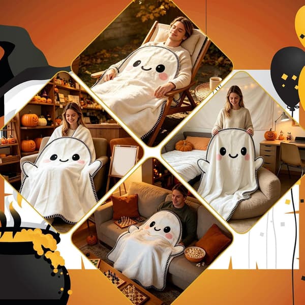 Halloween-kasteteppe, 129,5 x 149,9 cm, sesongbasert dekorasjon, morsomt -