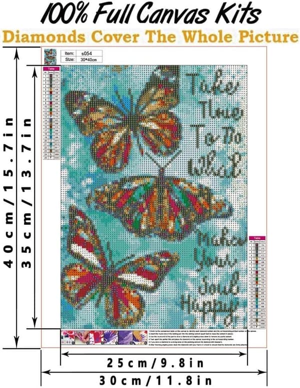 5D DIY Diamantmalingssett for voksne Diamantmaling Sommerfugl