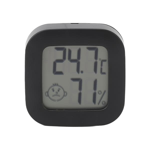 Temperaturfugtighedsmåler Mini LCD-display Bærbar elektrisk hygrometer til hjemmekontor Sort
