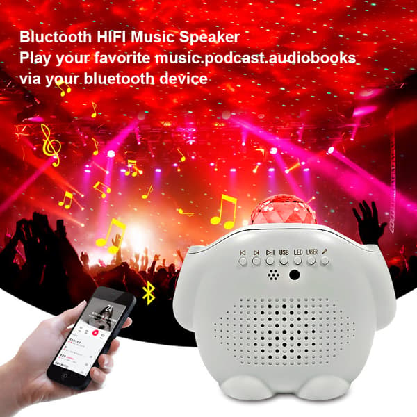 (Vit) Sky Star Projektor, 4 i 1 Dynamisk LED-Projektor, 32 Pro