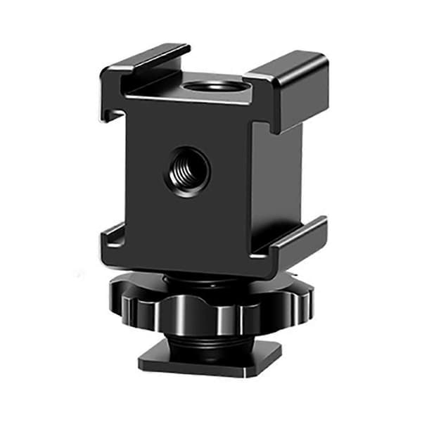 Cold Shoe Extension Mount med Triple Cold Shoe for Videokameraer eller DSLR