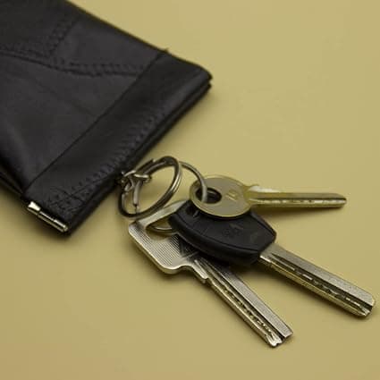 (Sort) bilnøgle etui, PU læder nøgle etui, taljetaske, nøgletaske