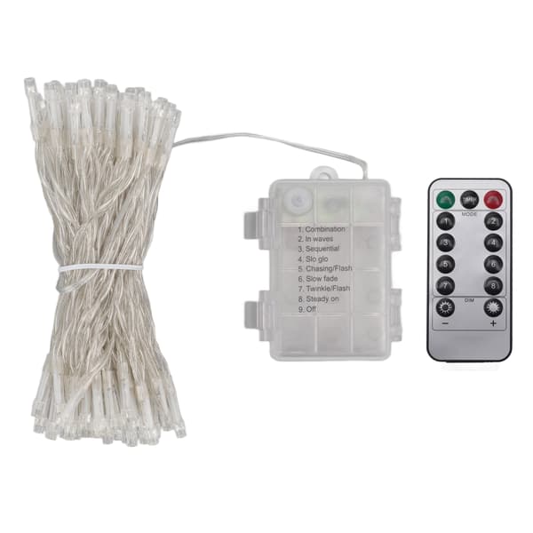 Dimmable LED String Lights with Timer, Battery Operated Remote Control, Outdoor String Lights for Garden, Porch, 10 Meters, 100 Lights
