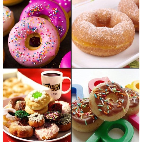Silikone Mini Donutform, 18 Huller - Donutbageform, Muffinform, Kageform, Småkageform