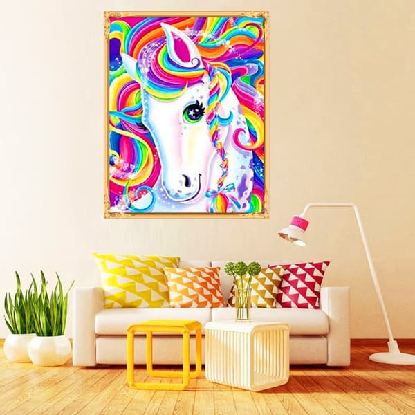 Timanttimaalaus lapsille, Unicorn Diamond Embroidery Complete Kit, Can