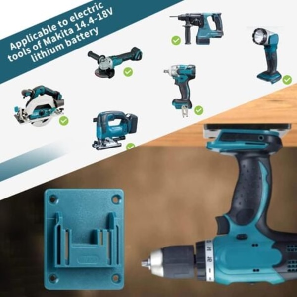6-pack Wall Mount Machine, Tool Holder for Makita 18 V Power Tools, Workshop Storage (blue)-XF29-