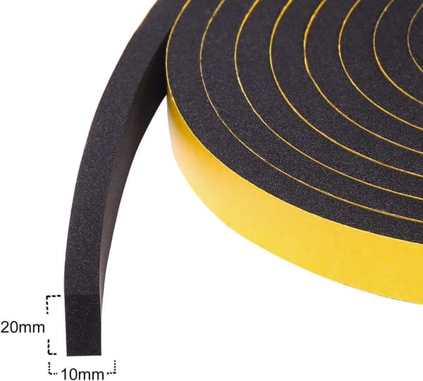Selvklebende 20 mm x 10 mm skumtetningslist, 2 m rull-FA-