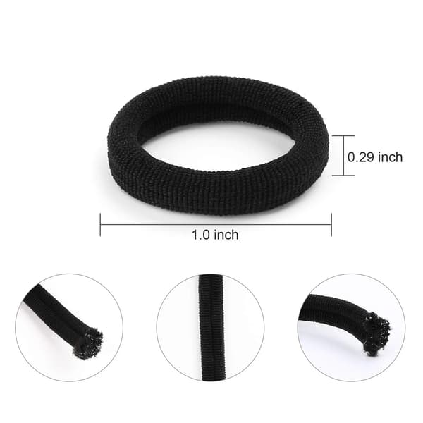 Babyhårbånd, Mini Sømløse Bløde Hestehaleholdere til Småbørn Piger, 200 STK, Sort, 2,5 cm Diameter