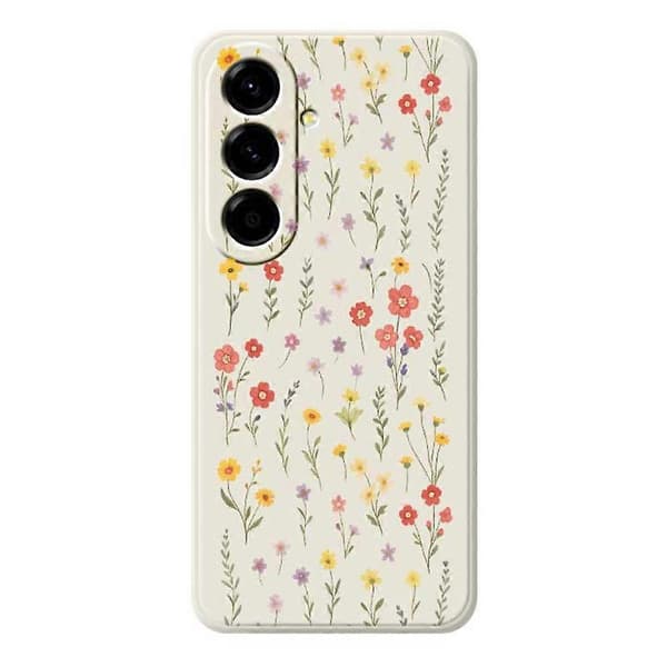 Case for Samsung Galaxy A56 5G with Flower and Grass Pattern, Straight Edge, TPU Back Multicolor Coffee Multicolor Coffee